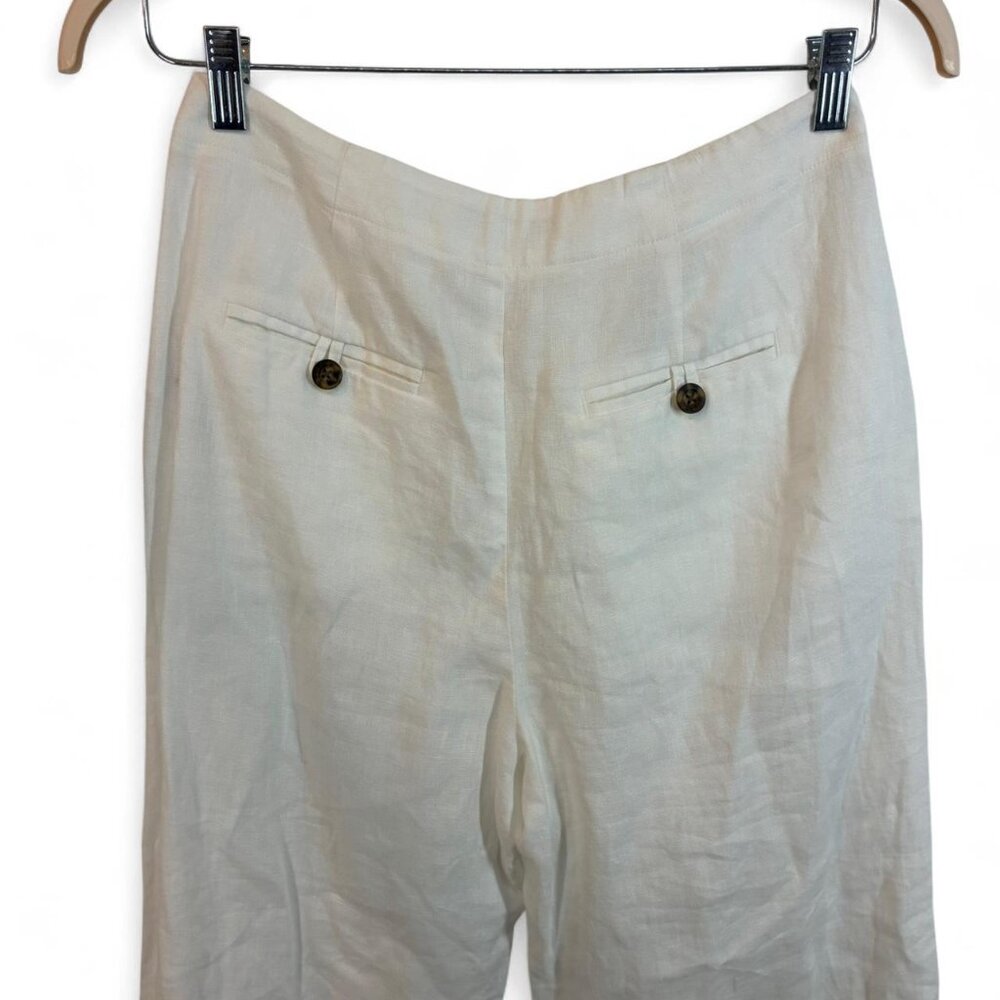 Boden 100% White Linen Tailored Trousers, Size 6 - Picture 6 of 7